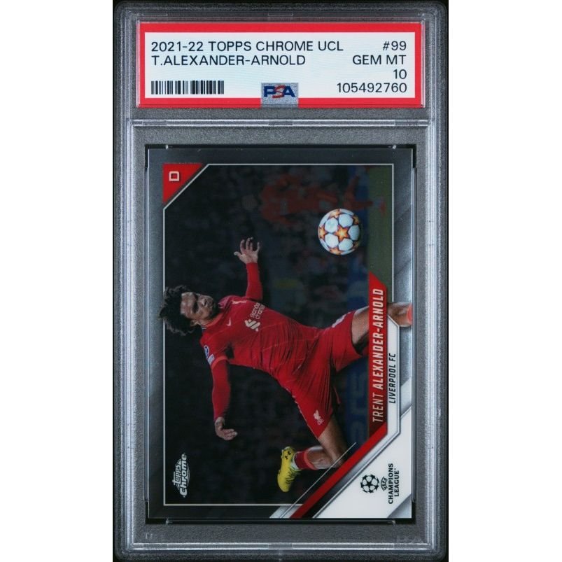 2021 Topps Chrome Uefa Champions League #99 T.Alexander-Arnold PSA 10: graded slab, front view