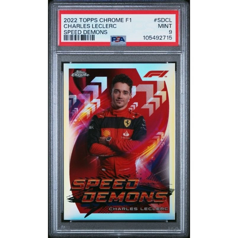 2022 Topps Chrome Formula 1 Speed Demons #SDCL Charles Leclerc Speed Demons PSA 9: graded slab, front view