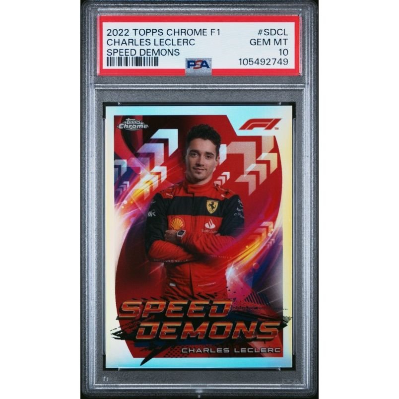 2022 Topps Chrome Formula 1 Speed Demons #SDCL Charles Leclerc Speed Demons PSA 10: graded slab, front view