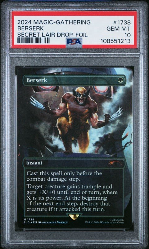 2024 Magic The Gathering Secret Lair Drop #864 Sculpting Steel Secret Lair Drop-Foil PSA 10: graded slab, front view
