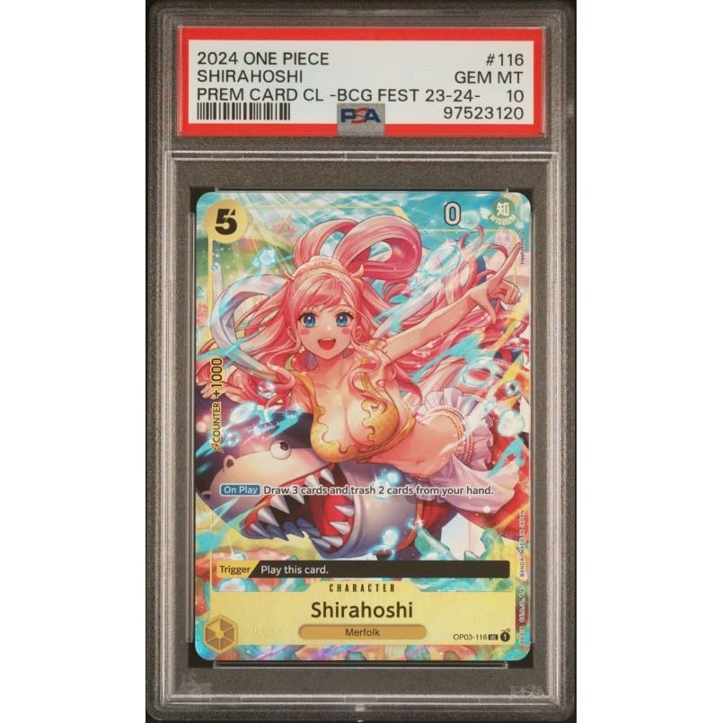 2024 One Piece Premium Card Collection -Bandai Card Games Fest 23-24 Edition- #116 Shirahoshi PSA 10: graded slab, front view