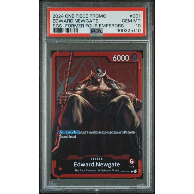 2024 One Piece Promos #001 Edward Newgate Sgs -Former Four Emperors- PSA 10: graded slab, front view