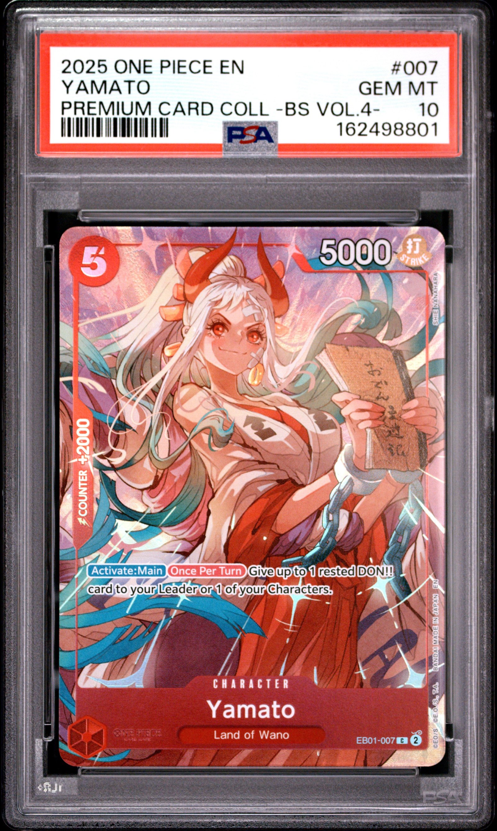 2025 One Piece Premium Card Collection -Best Selection Vol.4 - #007 Yamato: graded slab, front view