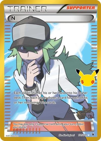Pokémon card: N Classic Collection 101/101 from 30th Celebration, front of card