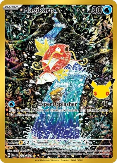 Pokémon card: Magikarp Classic Collection 203/193 from 30th Celebration, front of card