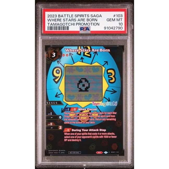 Battle Spirits Saga - Where Stars Are Born BSS01-103 (Tamagotchi Promo) - PSA 10 (GEM-MINT): graded slab, front view