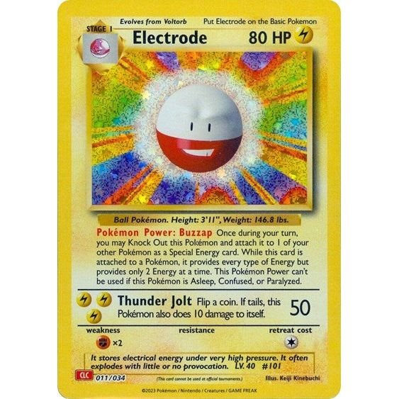 Pokémon card: CLC 011/034 Electrode from Pokemon Trading Card Game Classic, Lightning type, front of card