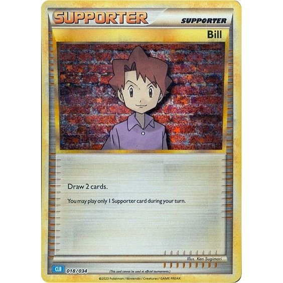 Pokémon card: CLB 018/034 Bill from Pokemon Trading Card Game Classic, front of card