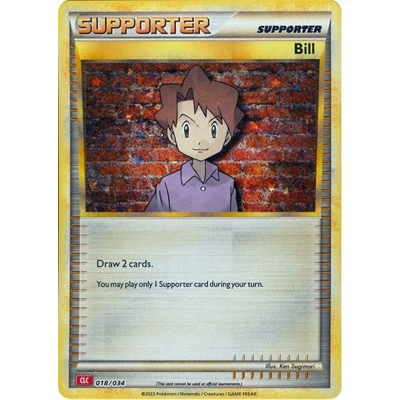 Pokémon card: CLC 018/034 Bill from Pokemon Trading Card Game Classic, front of card