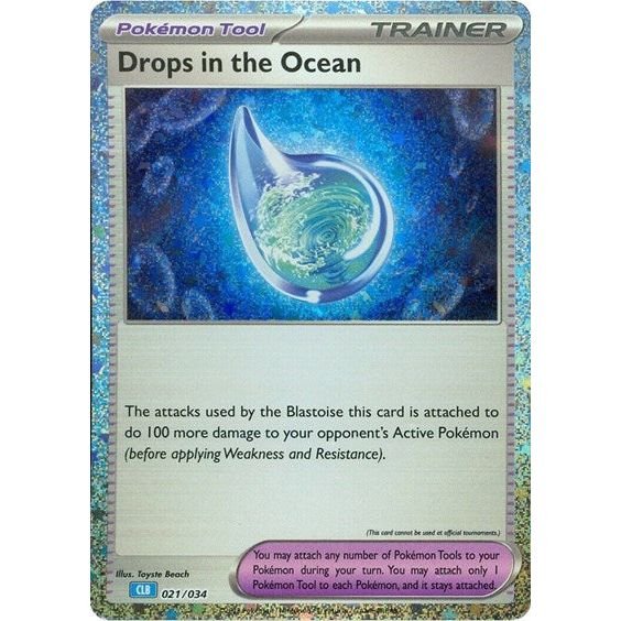 Pokémon card: CLB 021/034 Drops in the Ocean from Pokemon Trading Card Game Classic, front of card