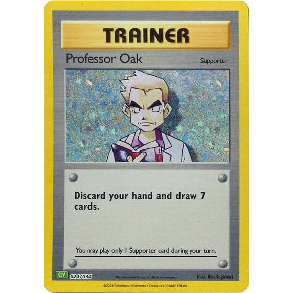Pokémon card: CLV 024/034 Professor Oak from Pokemon Trading Card Game Classic, front of card