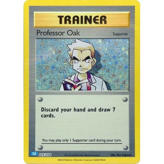 Pokémon card: CLB 025/034 Professor Oak from Pokemon Trading Card Game Classic, front of card