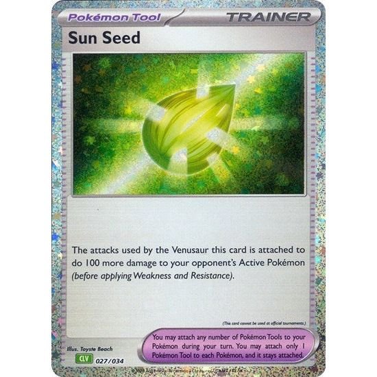 Pokémon card: CLV 027/034 Sun Seed from Pokemon Trading Card Game Classic, front of card