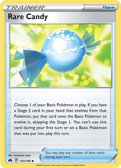 Pokémon card: Rare Candy 141/159 from Crown Zenith (Uncommon), front of card