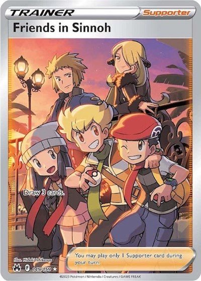 Pokémon card: Friends in Sinnoh (Full Art) 149/159 from Crown Zenith (Ultra Rare), front of card