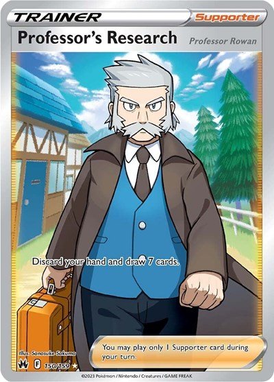 Pokémon card: Professor's Research (Full Art) 150/159 from Crown Zenith (Ultra Rare), front of card