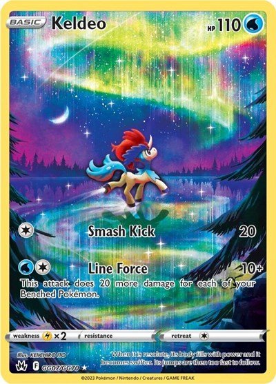 Pokémon card: Keldeo GG07/GG70 from Crown Zenith Galarian Gallery (Ultra Rare), Water type, front of card