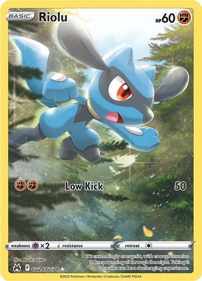 Pokémon card: Riolu GG26/GG70 from Crown Zenith Galarian Gallery (Ultra Rare), Fighting type, front of card