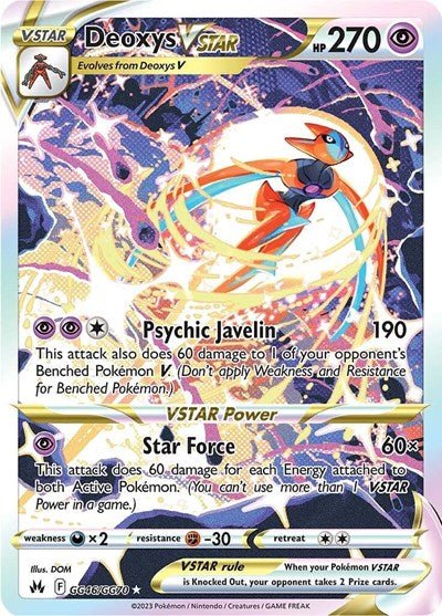 Pokémon card: Deoxys VSTAR GG46/GG70 from Crown Zenith Galarian Gallery (Ultra Rare), Psychic type, front of card