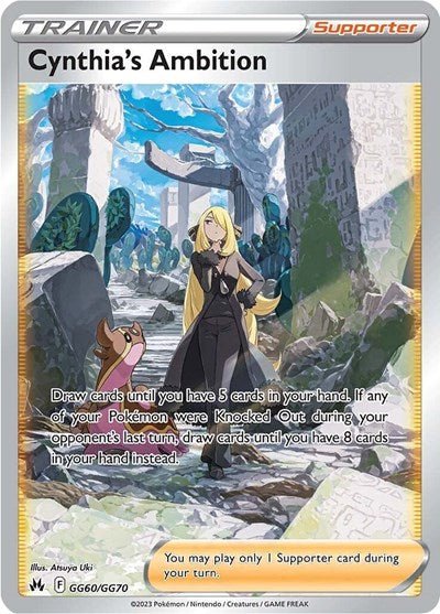 Pokémon card: Cynthia's Ambition GG60/GG70 from Crown Zenith Galarian Gallery (Ultra Rare), front of card