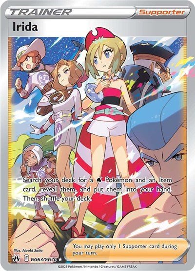 Pokémon card: Irida GG63/GG70 from Crown Zenith Galarian Gallery (Ultra Rare), front of card
