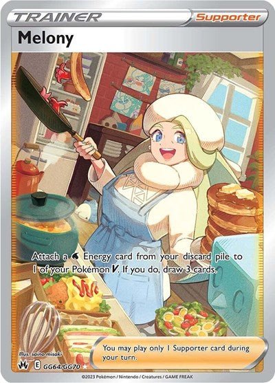 Pokémon card: Melony GG64/GG70 from Crown Zenith Galarian Gallery (Ultra Rare), front of card