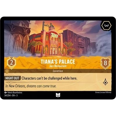 Lorcana card: Tiana's Palace - Jazz Restaurant 034/204 from Into The Inklands (Uncommon), front of card