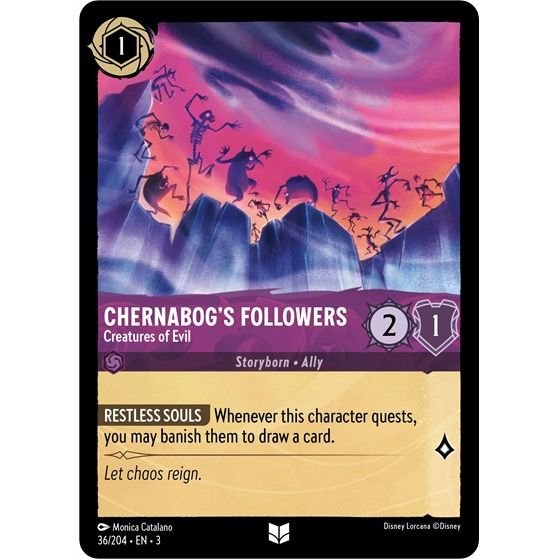 Lorcana card: Chernabog's Followers - Creatures of Evil 036/204 from Into The Inklands (Uncommon), front of card