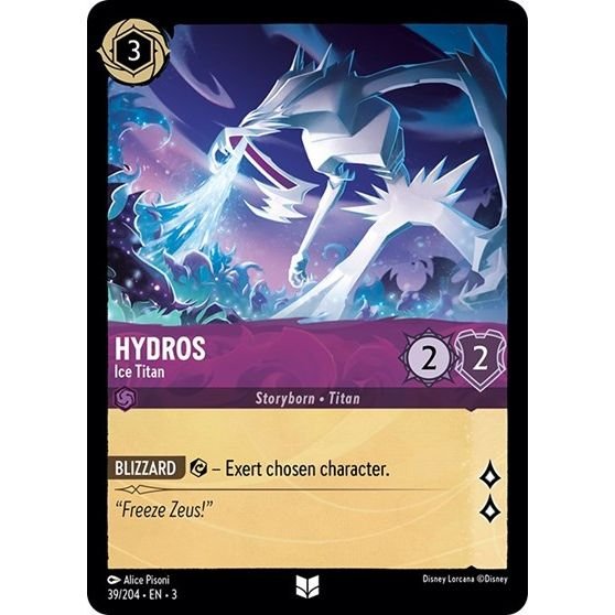 Lorcana card: Hydros - Ice Titan 039/204 from Into The Inklands (Uncommon), front of card
