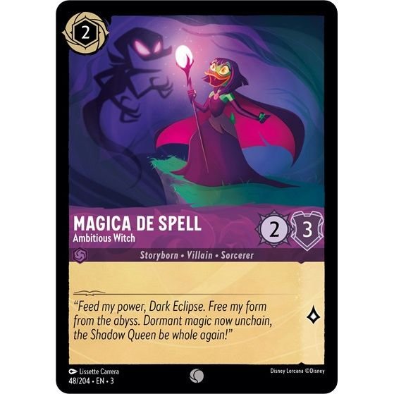 Lorcana card: Magica De Spell - Ambitious Witch 048/204 from Into The Inklands (Common), front of card