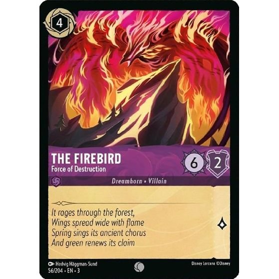 Lorcana card: The Firebird - Force of Destruction 056/204 from Into The Inklands (Common), front of card