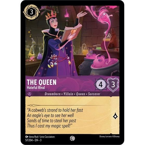 Lorcana card: The Queen - Hateful Rival 057/204 from Into The Inklands (Common), front of card