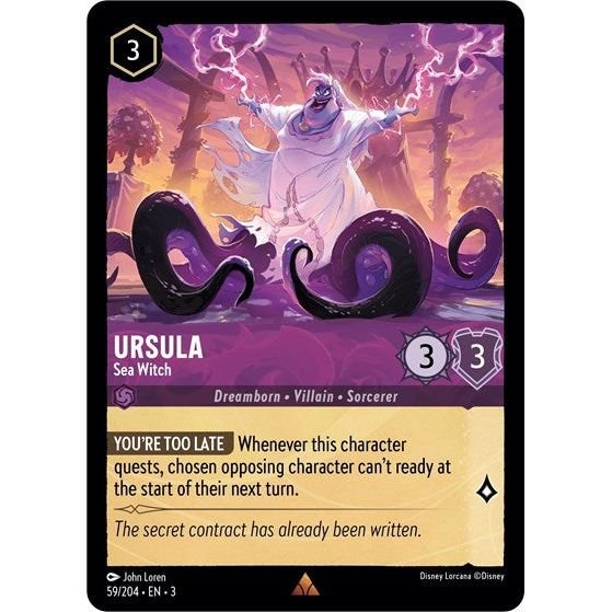 Lorcana card: Ursula - Sea Witch 059/204 from Into The Inklands (Rare), front of card