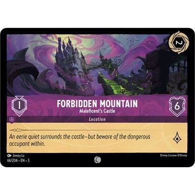 Lorcana card: Forbidden Mountain - Maleficent's Castle 066/204 from Into The Inklands (Common), front of card