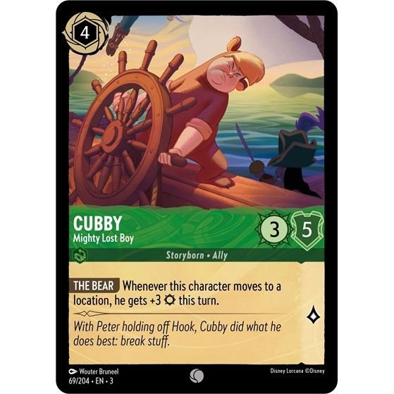 Lorcana card: Cubby - Mighty Lost Boy 069/204 from Into The Inklands (Common), front of card