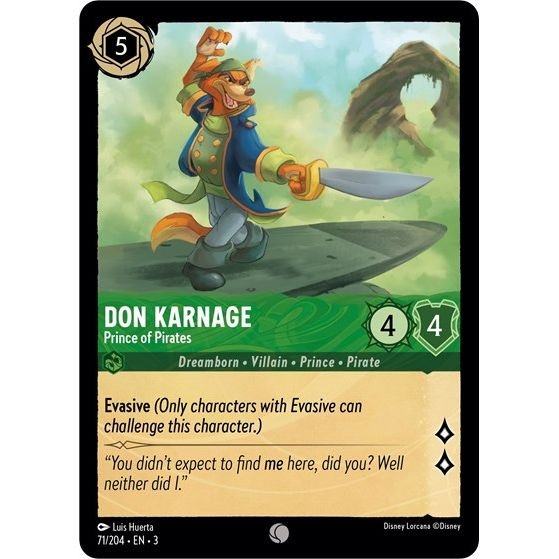Lorcana card: Don Karnage - Prince of Pirates 071/204 from Into The Inklands (Common), front of card