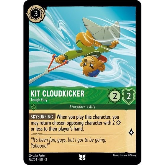 Lorcana card: Kit Cloudkicker - Tough Guy 077/204 from Into The Inklands (Uncommon), front of card