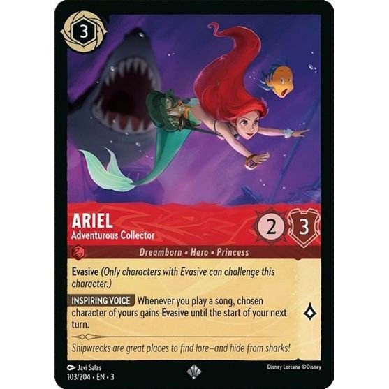 Lorcana card: Ariel - Adventurous Collector 103/204 from Into The Inklands (Super Rare), front of card