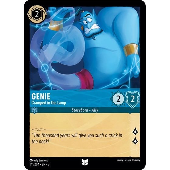 Lorcana card: Genie - Cramped in the Lamp 141/204 from Into The Inklands (Uncommon), front of card