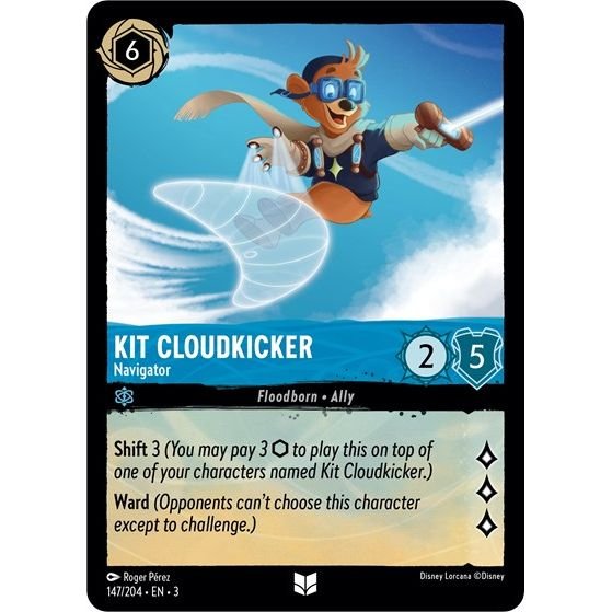 Lorcana card: Kit Cloudkicker - Navigator 147/204 from Into The Inklands (Uncommon), front of card