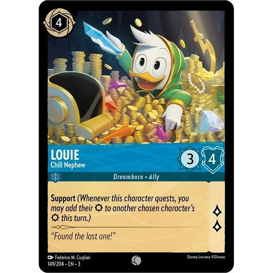 Lorcana card: Louie - Chill Nephew 149/204 from Into The Inklands (Common), front of card