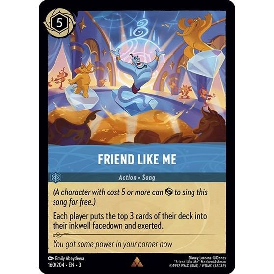 Lorcana card: Friend Like Me 160/204 from Into The Inklands (Rare), front of card