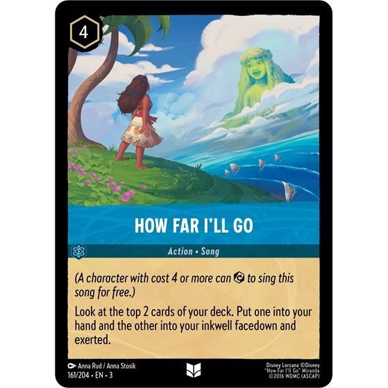Lorcana card: How Far I'll Go 161/204 from Into The Inklands (Uncommon), front of card