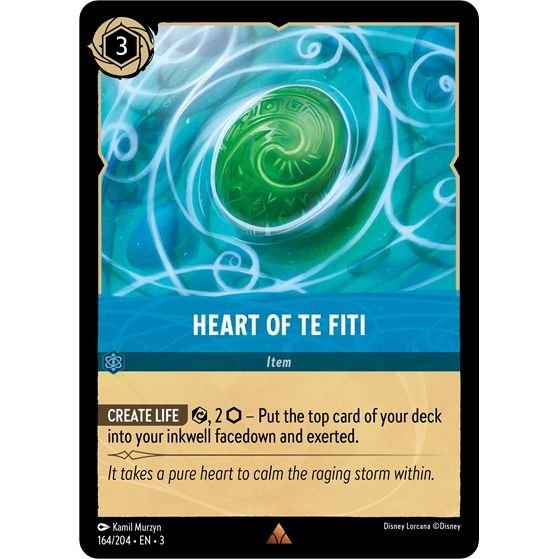 Lorcana card: Heart of Te Fiti 164/204 from Into The Inklands (Rare), front of card