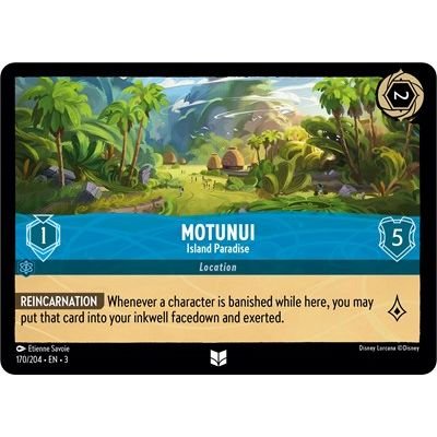 Lorcana card: Motunui - Island Paradise 170/204 from Into The Inklands (Uncommon), front of card