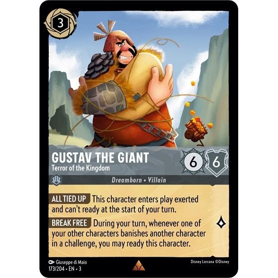 Lorcana card: Gustav the Giant - Terror of the Kingdom 173/204 from Into The Inklands (Rare), front of card