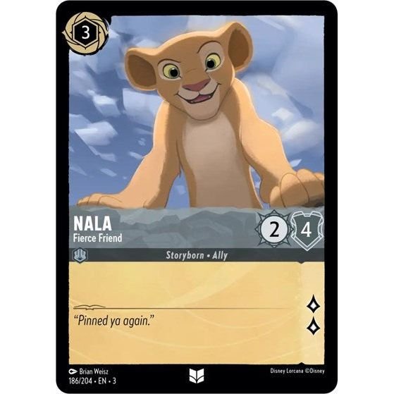 Lorcana card: Nala - Fierce Friend 186/204 from Into The Inklands (Uncommon), front of card