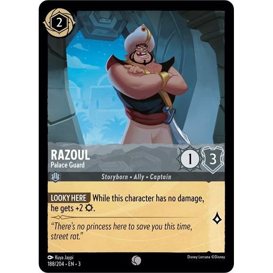 Lorcana card: Razoul - Palace Guard 188/204 from Into The Inklands (Common), front of card