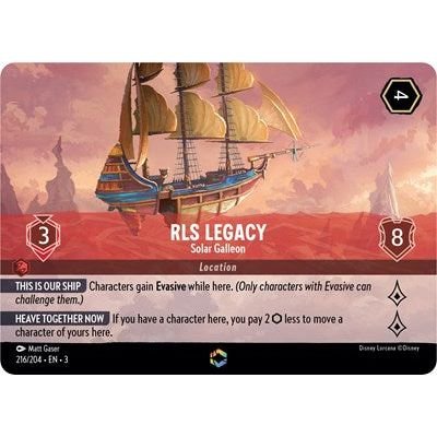 Lorcana card: RLS Legacy - Solar Galleon 216/204 from Into The Inklands (Enchanted), front of card