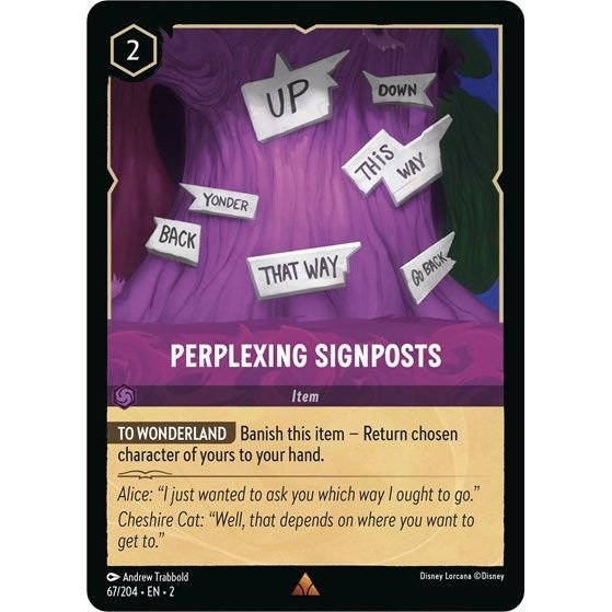 Lorcana card: Perplexing Signposts 067/204 from Rise of the Floodborn (Rare), front of card